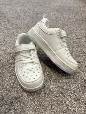 Kids Primark White Sneakers with Subtle Rainbow Accents